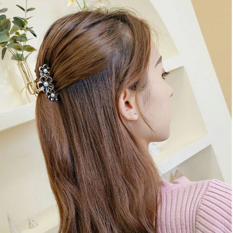 Jepit rambut korea jedai wanita motif bunga mutiara 7cm baru