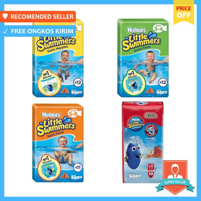 HUGGIES LITTLE SWIMMERS SIZE M SWIM DIAPER POPOK RENANG - BAJU & SEPATU BAYI - BAJU RENANG BAYI
