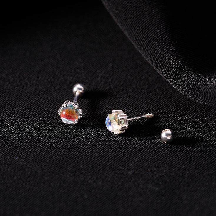 Anting Kait Gantung Bahan Sterling Silver 925 Hias Moonstone Gaya Simple Untuk Wanita