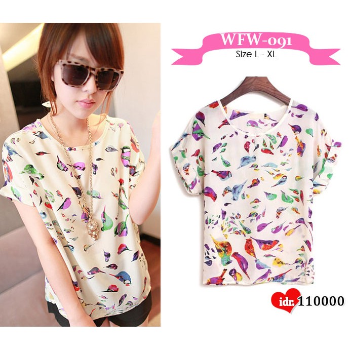 Pakaian Atasan Wanita WFW-091 || T-shirt || Kaos Wanita