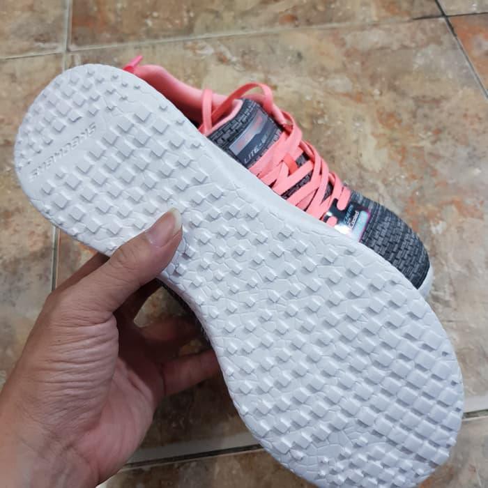 Sepatu Original Skechers Burst Lace Pink/Grey