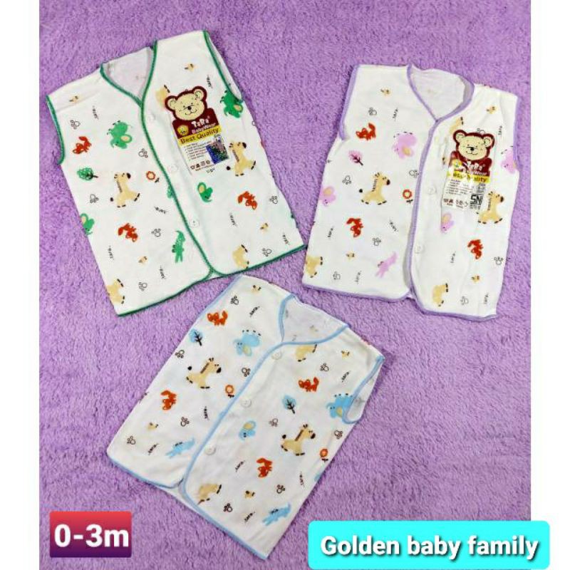 Baju bayi Tara new Born lengan Kuntung frint Neci | tara buntung putih motif | SNI