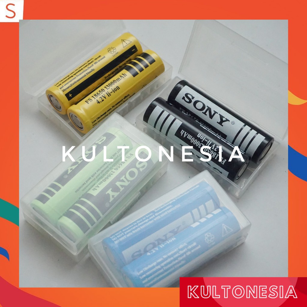 2pcs Baterai cas 18650 SONY 13000 mAh BATERAI VAPE, SENTER DLL