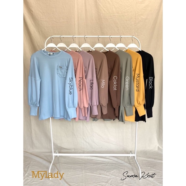 Mylady kaos knit lilac milo coklat peach