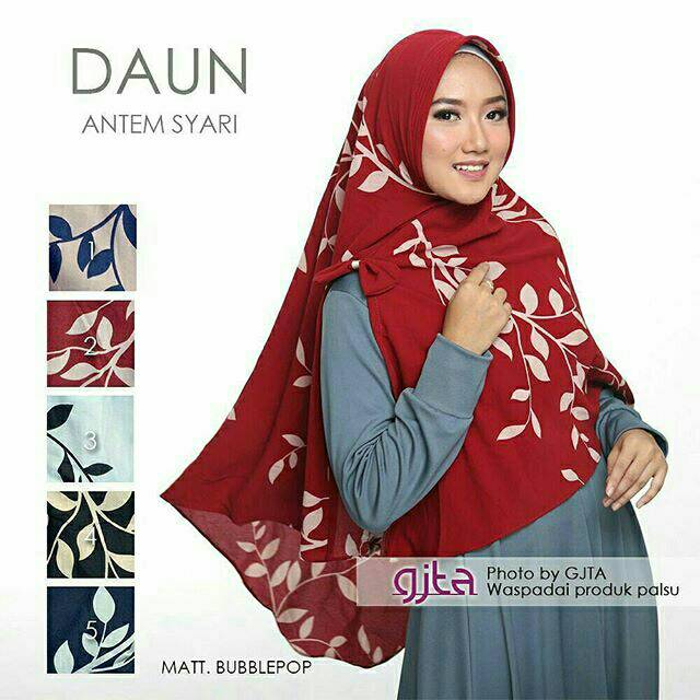 Khimar Daun syari pet antem
