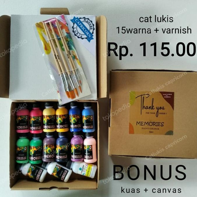 

[PROMO BONUS KANVAS DAN KUAS] Paket Cat Lukis Acrylic Memories