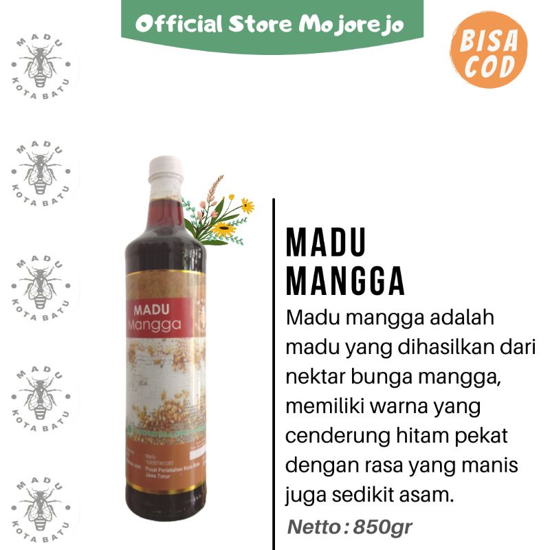 

Madu Murni Nektar Bunga Mangga Botol kaca 850gr (Madu Kota Batu)