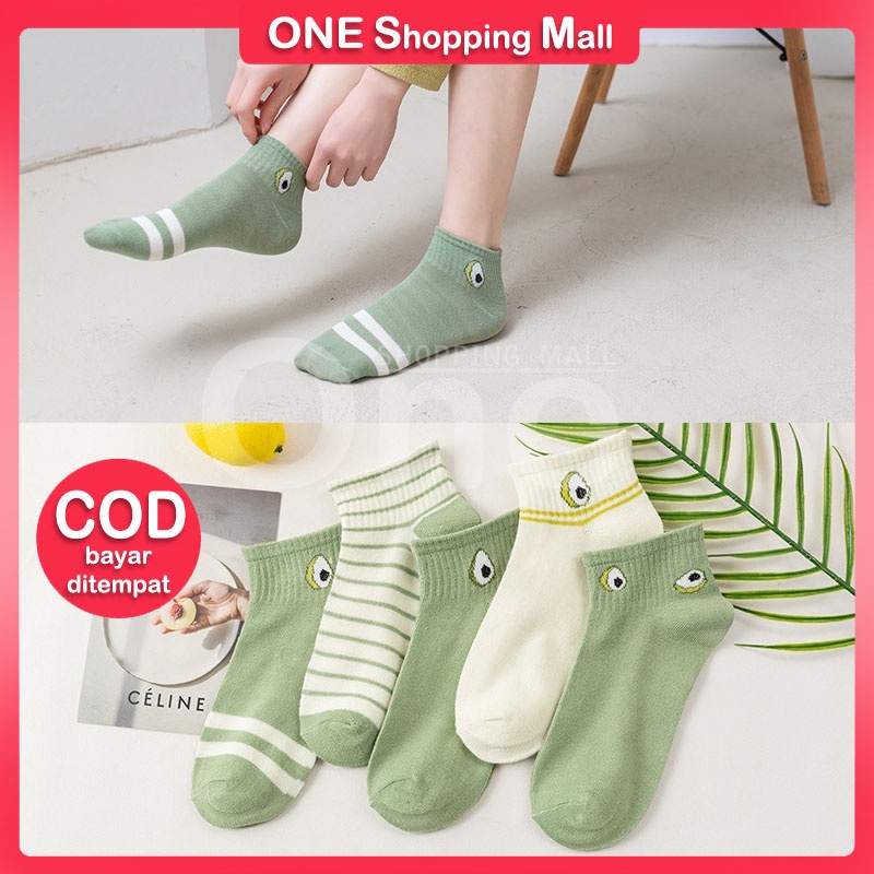 Kaos Kaki Pendek Semata Mata Kaki Ankle Sock Wanita Hijau OSM KK0013