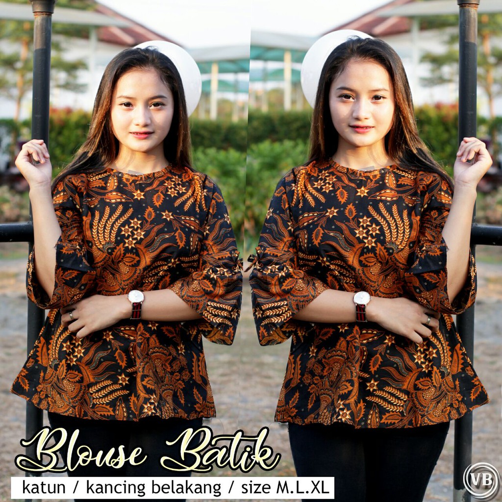 BK3 Atasan Lengan Pendek Risna Batik Blouse trompet HRB206 IPNU IPPNU 002
