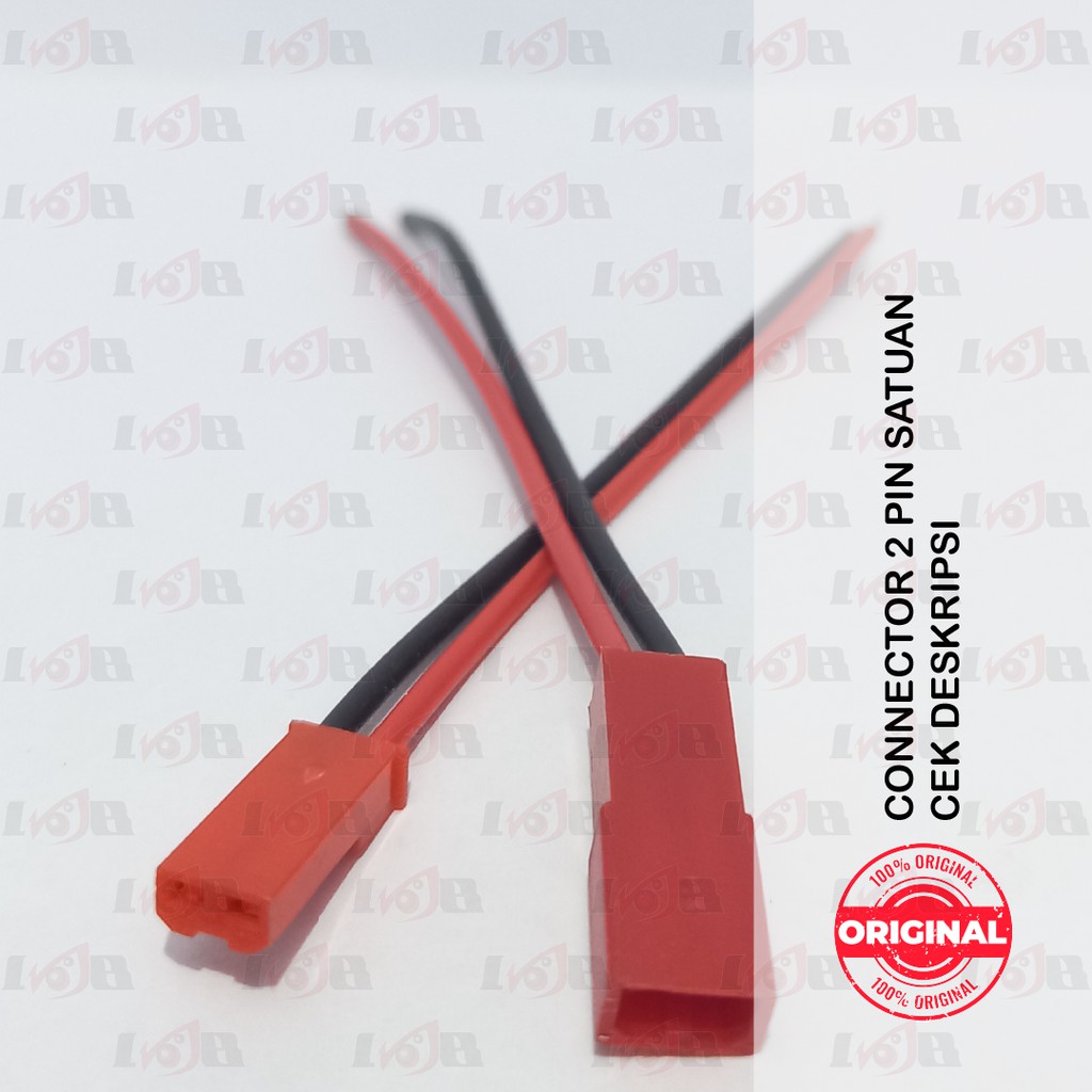 JST Connector Cable PC Led Lipo Battery Sambungan 2 Pin Red Kabel 15cm