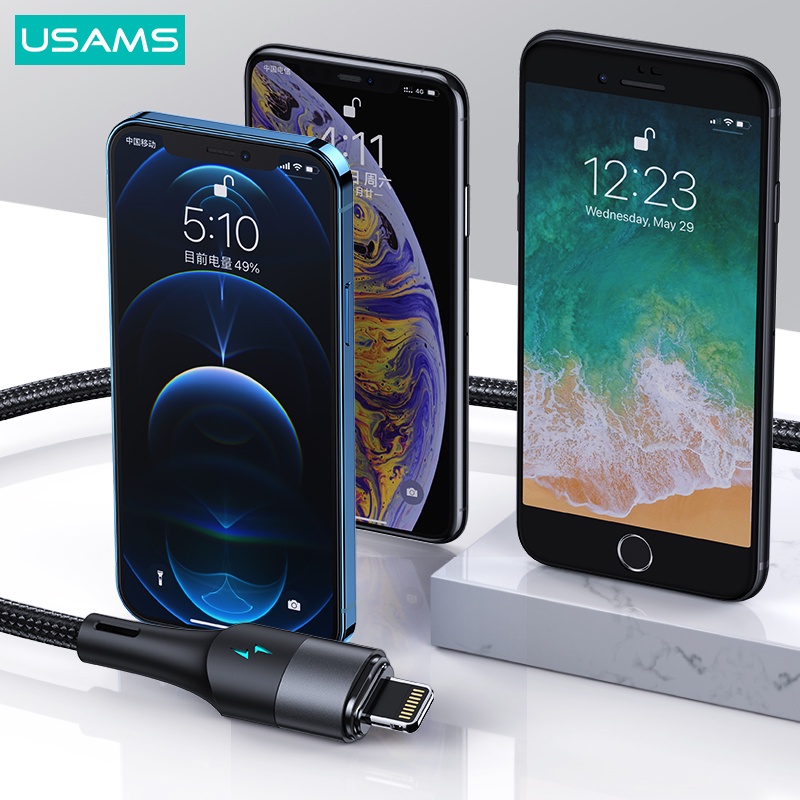 USAMS U66 Kabel Data Magnetic Type-C to Lightning 20W + Type-C 60W PD Fast Charging