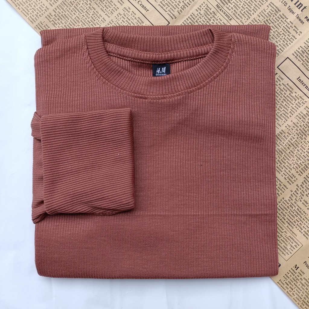 PART II Kaos Rib Premium / Kaos Grosir / Kaos Rib Premium Tebal / Kaos Lengan Panjang Termurah-Cerise