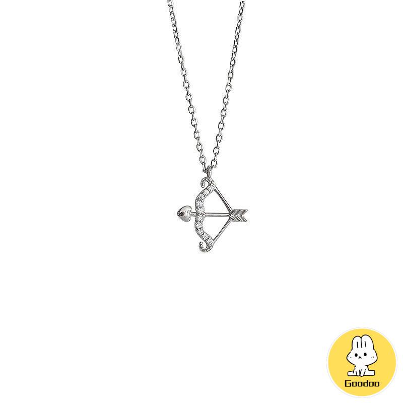 Eros Cupid's Arrow Flash Berlian Klavikula Rantai Liontin Temperamen Cahaya Mewah Busur Panah Kalung -Doo