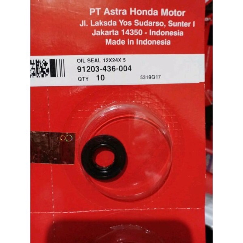 91203436004 OIL SEAL 12X24X5 SIL OLI WATER PUMP  VARIO 110 KARBU VARIO TECHNO KARBURATOR