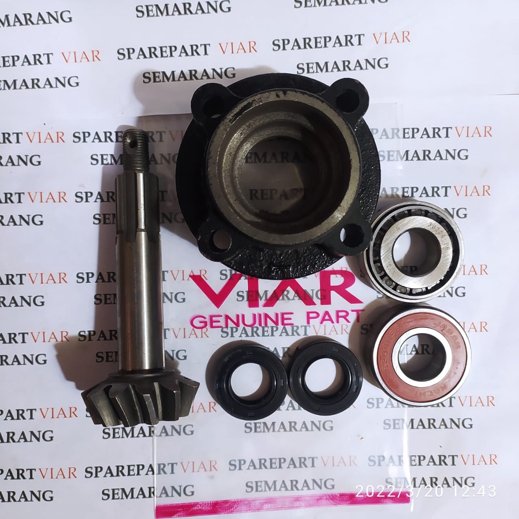 Gigi reduksi set hub gardan rumah tutup gardan viar roda 3 set laker seal gardan Original