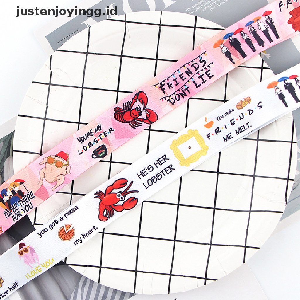 Tali Lanyard Leher Motif justenjoyingg.id / Friends Untuk Kartu ID / Handphone