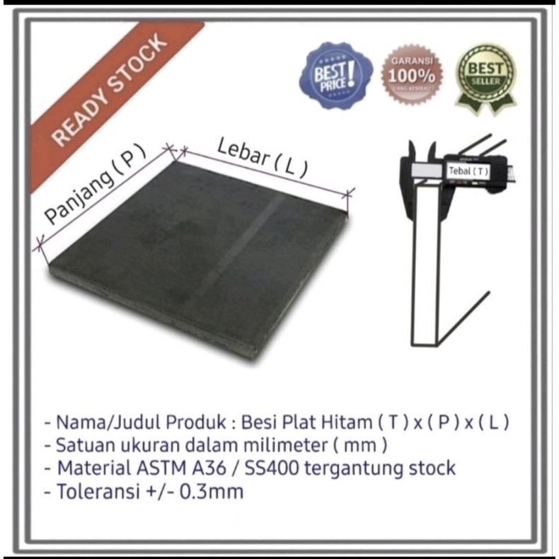 Besi plat 5mm 140 x 470 mm