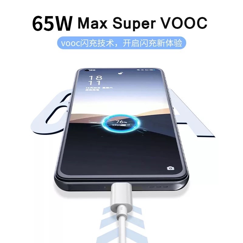 KABEL DATA REALME 5 PRO / XT / X2 PRO USB TYPE C SUPER VOOC
