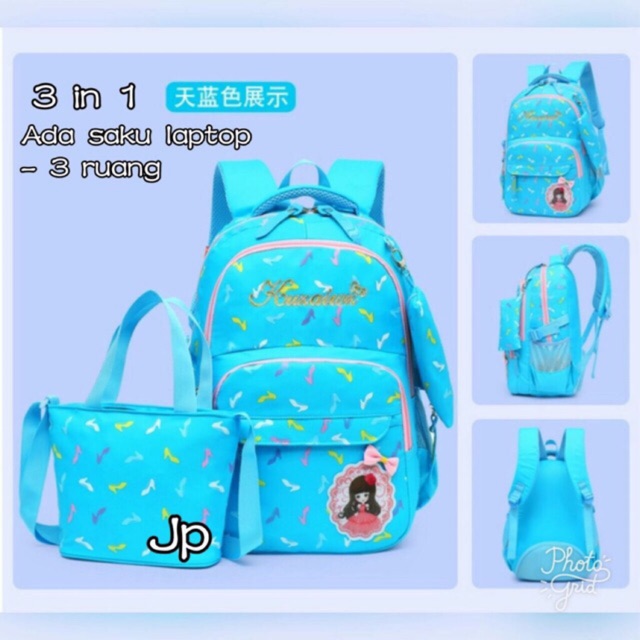 MORISAIKI TasRansel sekolah outbound Anak  / tas ransel sekolah/ slingbag pink navy biru hijau