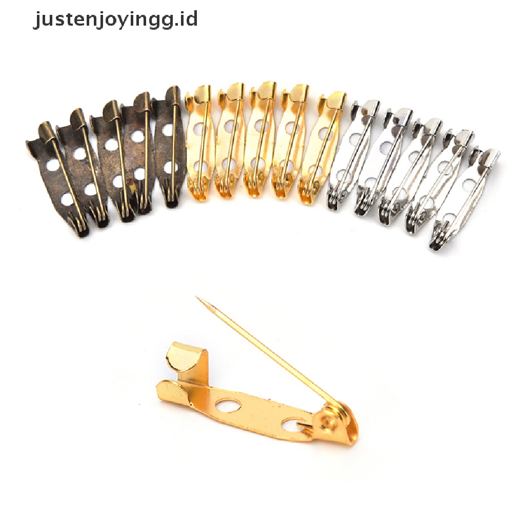 【justenjoyingg.id】 50pcs Safety Brooch Catch Bar Locking Pins Back Base Findings DIY Craft 20mm .