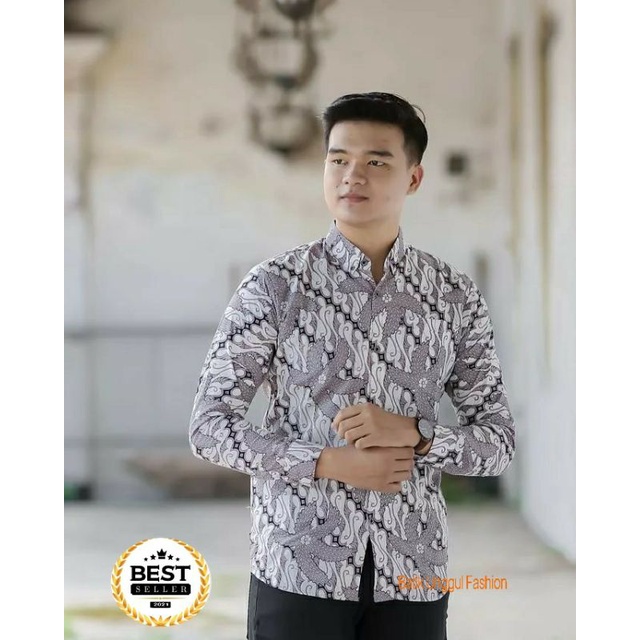 Baju Batik Lengan Panjang Model Slimfit Furing / Kemeja Batik Pria Motif Anak Muda Terlaris