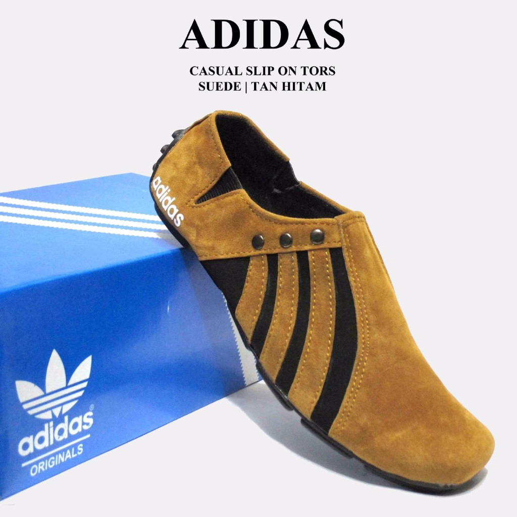 SEPATU PRIA ADIDAS TROS CASUAL SLIP ON MADE IN VIETNAM ASLI IMPORT PALING DICARI