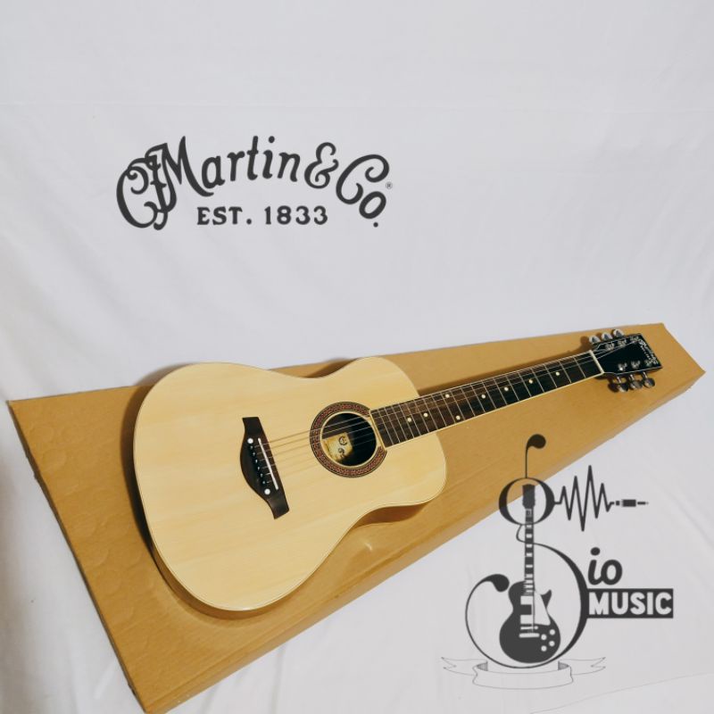 gitar mini 3/4 martin & co tanam besi akustik elektrik High Quality full set