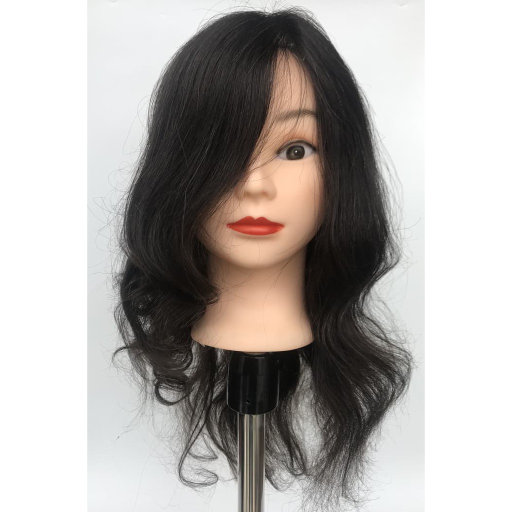Koryu Nikko Kepala Manekin Rambut Asli 100% Latihan Penata Rambut (KRY 123)