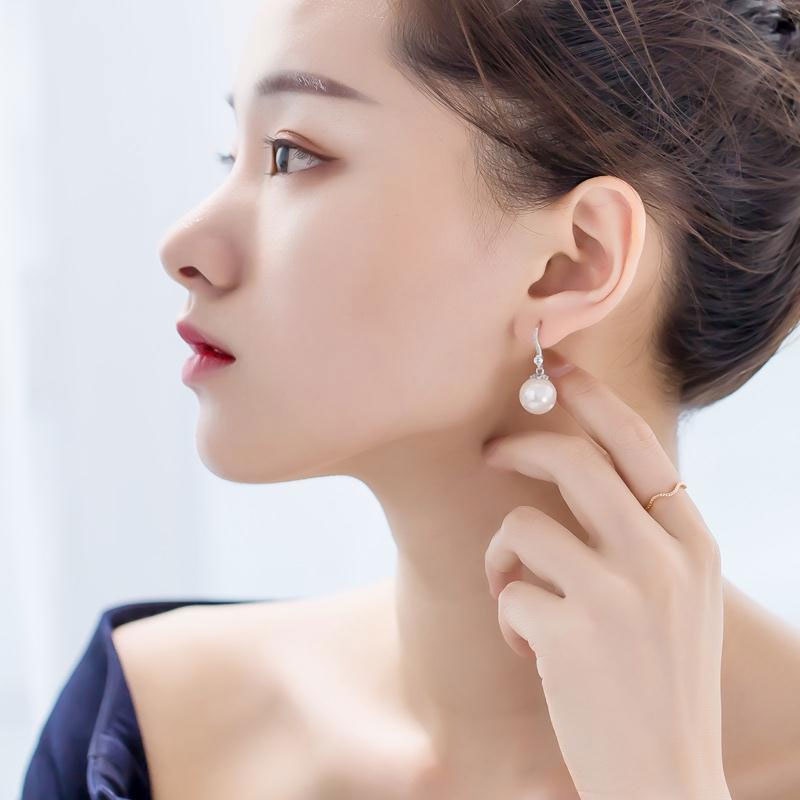 XiaoboACC Anting Kait Gantung Hias Zirconmutiara Gaya Koreasimple Untuk Wanita