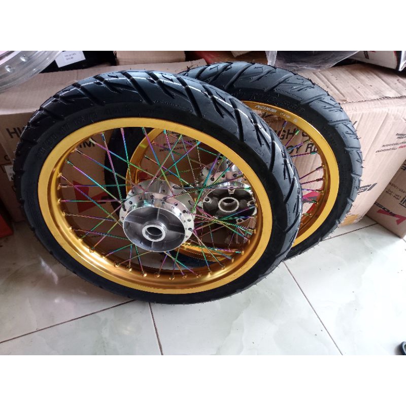 velg paketan Vixion old/new tapak lebar 215/185x17 plus ban