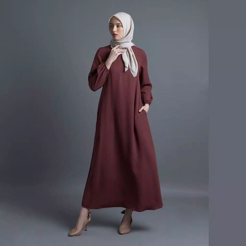 GF02 ~ ONDIN DRESS | gamis polos premium | GAMIS BASIC size S M L XL BAHAN SHAQILA HQ\GAMIS POLOS\INNER GAMIS\HOME DRESS-4