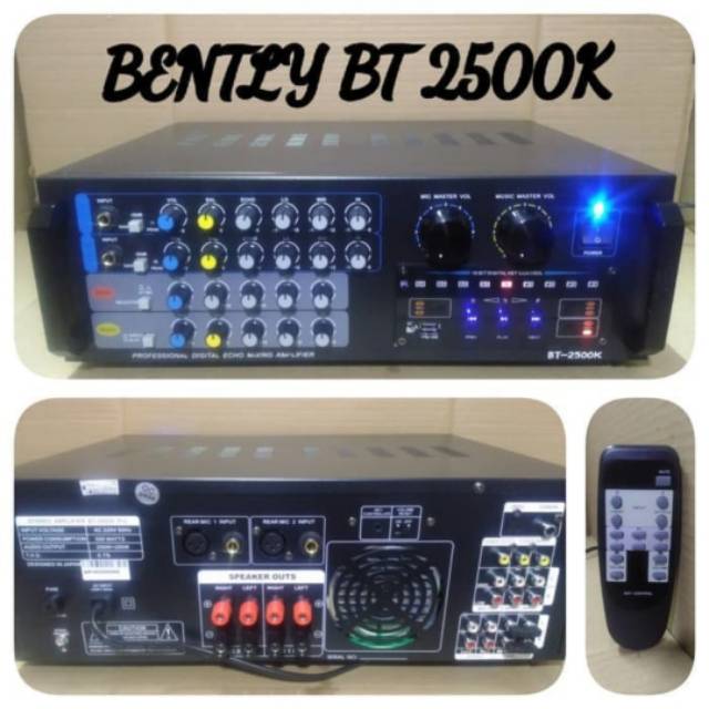 Power ampli bently bt2500k bluetooth bisa untuk smart tv key control power amplifier mixer