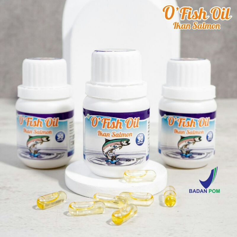 O Fish Oil Salmon (3 Botol) Minyak Ikan Salmon Omega 3 Vitamin Anak Penambah Nafsu Makanan