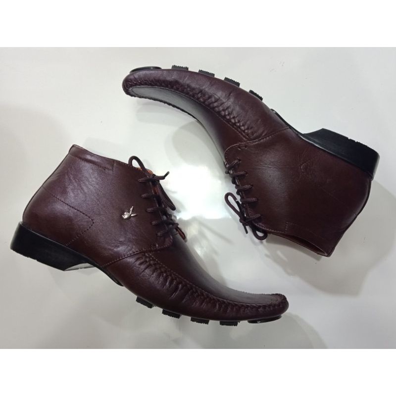 Sepatu Pantofel Boot Pria/Kulit Asli/Merek Playboy/Pantofel Formal Pria