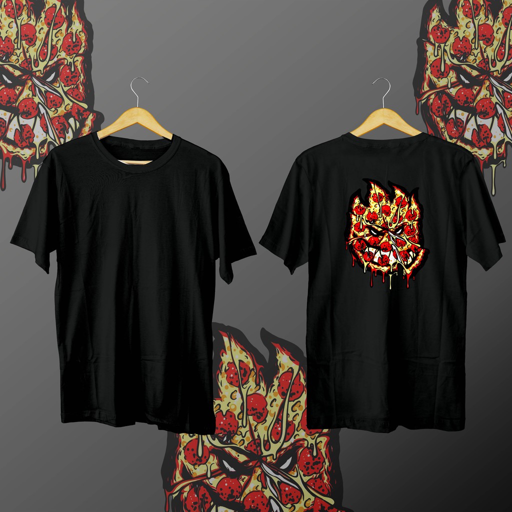 KAOS DISTRO DIGITAL PRINT PIZZA (gambar belakang)