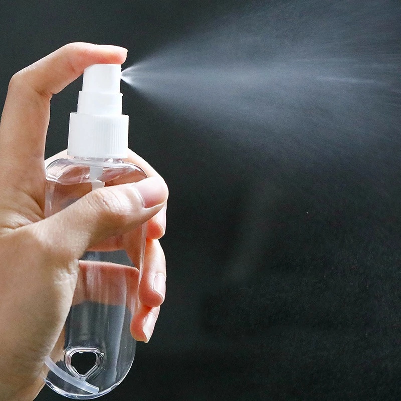 Botol Semprot Hand Sanitizer Mini Bahan Plastik Transparan Anti Bocor Dengan Gantungan Kunci