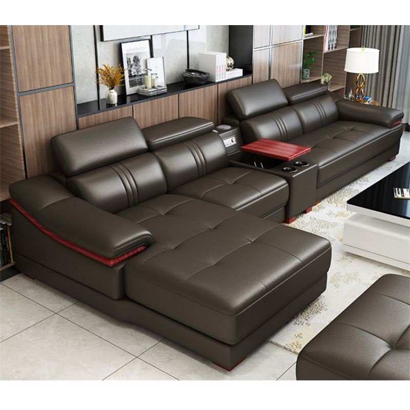 Sofa Kulit Sintetis Sofa Luxury Model Terbaru Sofa Tamu Keluarga Sofa Kulit Coklat