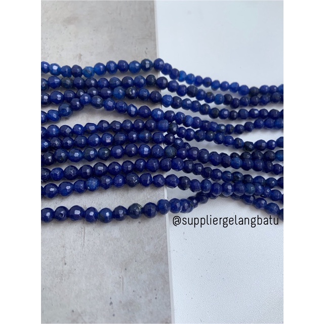 Batu LAPIZ LAZULI CUTTING biru 6mm natural afghanistan bahan aksesoris