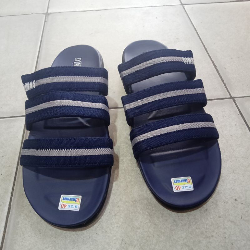 Sendal pria casual santai terbaru murah dewasa sandal slop ban 3 dewasa