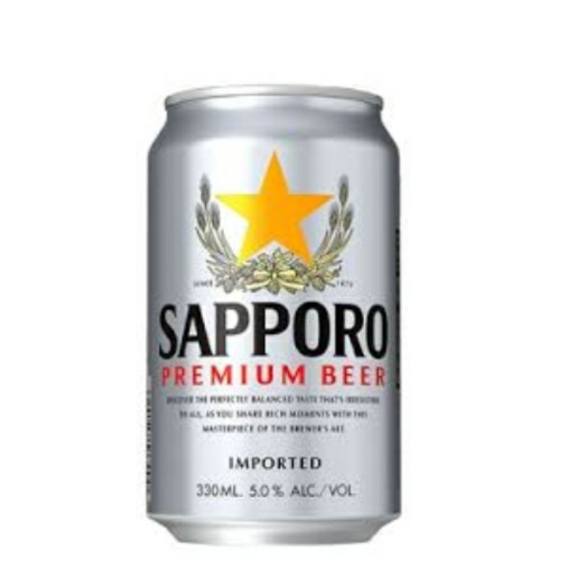 Sapporo beer premium can 330ml  Sapporo bir premium Japanese beer Sapporo kaleng 330ml Sapporo bir kaleng Sapporo Jepang 330ml can