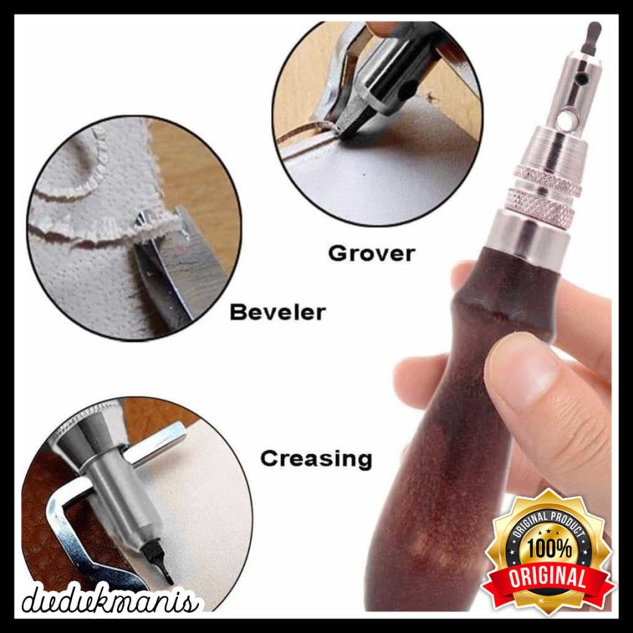 Alat DIY Kulit 5in1 Leathercraft Stitching Groover Crease Sewing Tool