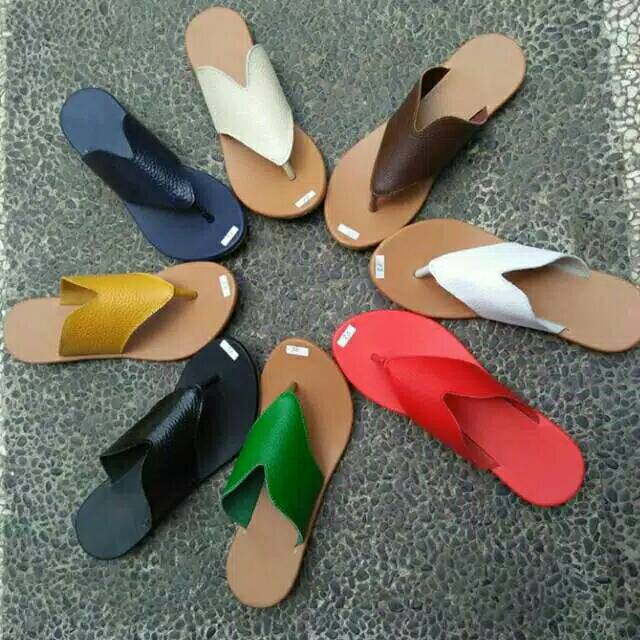 Sandal jepit lv kulit asli