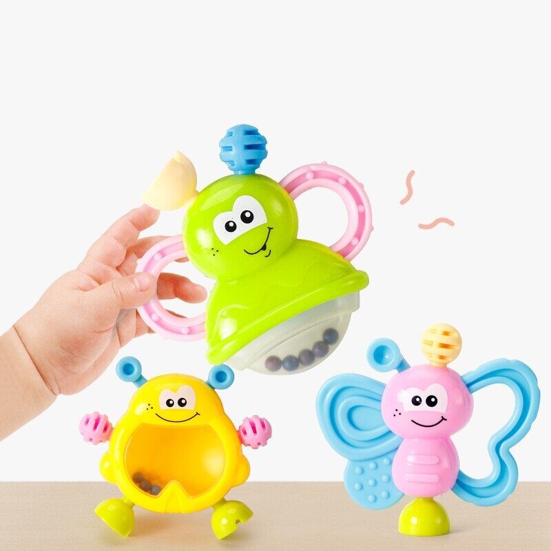 Mainan Gigitan Bayi PP/Silikon Kids Toys Baby Teether Rattle Teething Kit Mainan Bayi Lucu WJ03