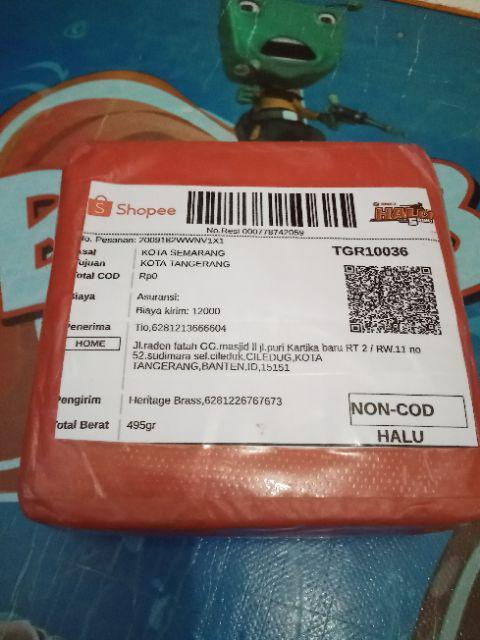 1 Brass Knob / Tarikan Laci Kuningan - Flat Round Brass Flower