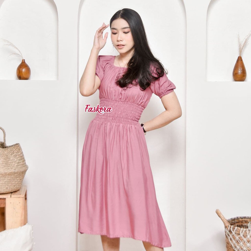 Dress Teracotta Polos Panjang Korea Mery