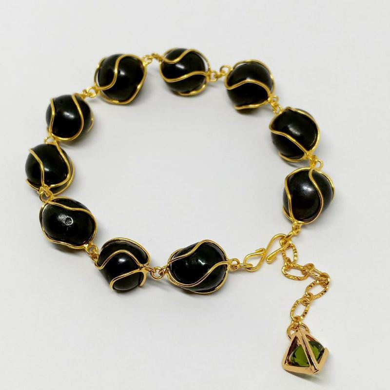 Gelang paloma mutiara air tawar ||gelang mutiara lombok ||gelang mutiara hitam