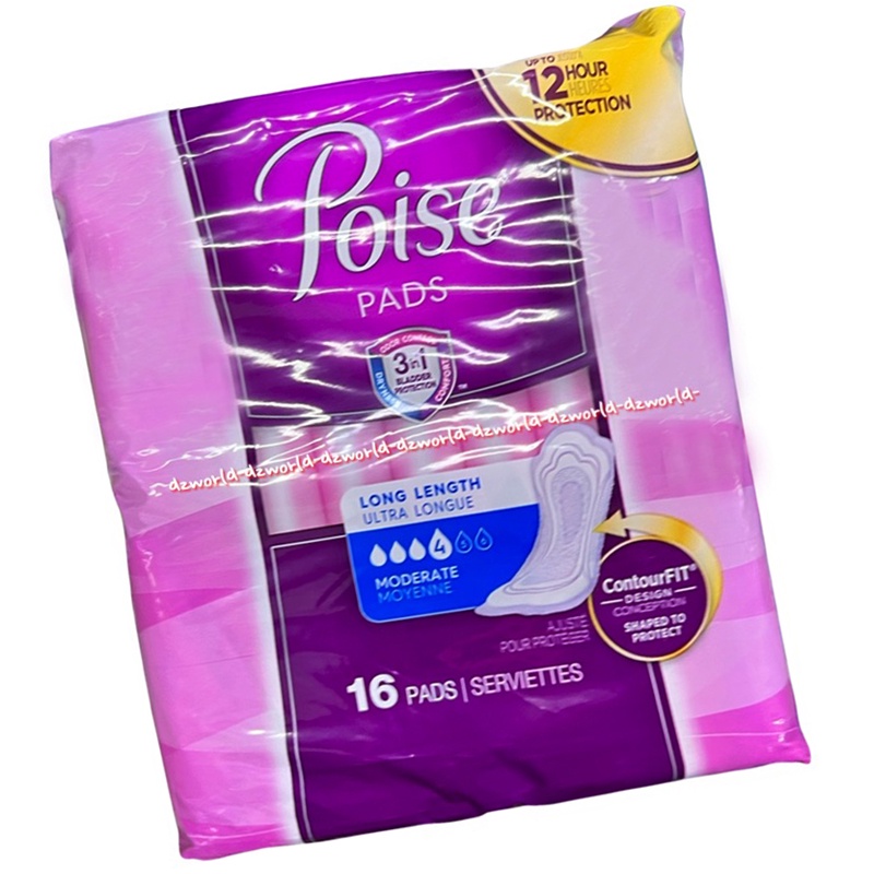 Poise Pad Long Lenght 16pads Pembalut Wanita Pois 12hour Protection Pembalut Bersalin Poisepad  16 pcs