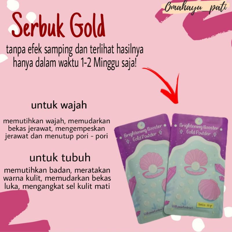 Serbuk Bibit Pemutih Gold | Pemutih badan original | whitening | powder | BEST SELLER 