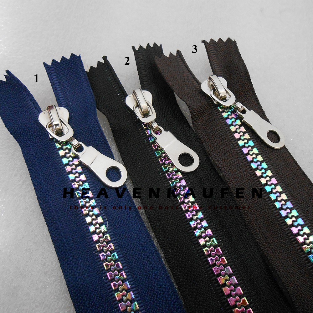 Resleting Zipper Pelangi Rel/Gigi Warna Warni (Rainbow Zipper) Panjang 50 cm