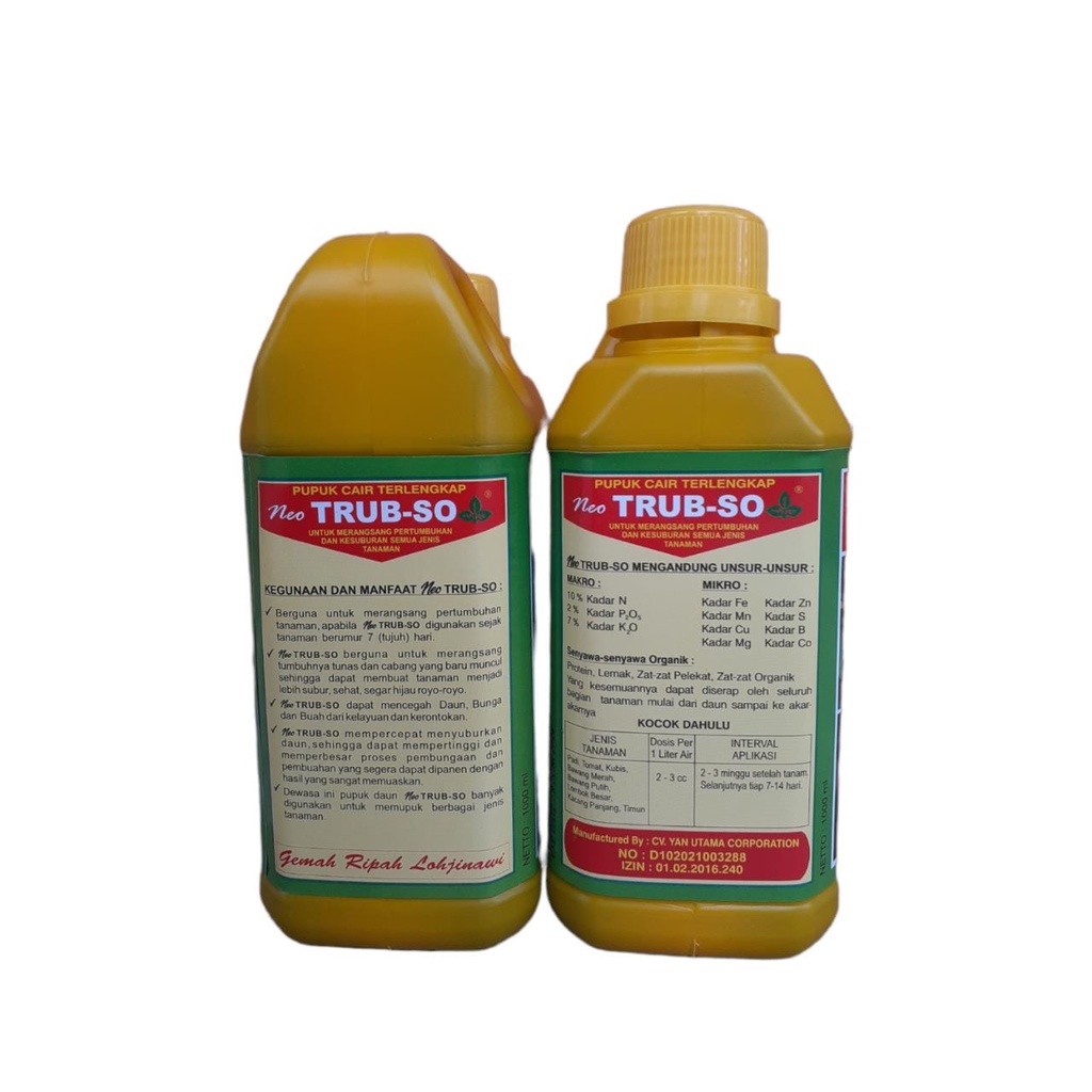 Pupuk Cair Trubuso Trub-so Pupuk Daun Bunga dan Buah 1000 ml POC Pupuk Organik Cair